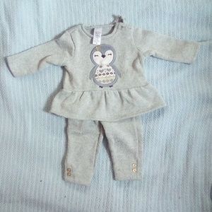3M Girls Outfit Gray Sweater Material with Owl